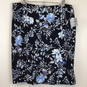 Kasper Black Floral Skirt NWT